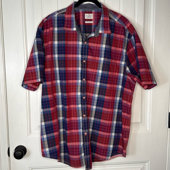 Tommy Hilfiger Men's Short Sleeve Button Down Plaid Sz XXL - Picture 1 of 10